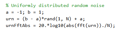Uniformly distributed random noise Matlab Code