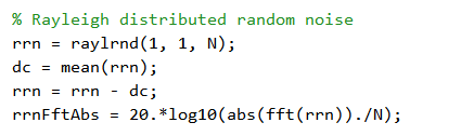 Rayleigh distributed random noise Matlab Code